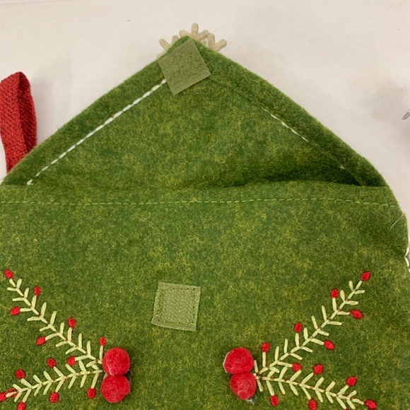 OWL Rustic Christmas Holiday Stocking Sherpa Fuzzy in red green cabincore animal - Picture 10 of 16